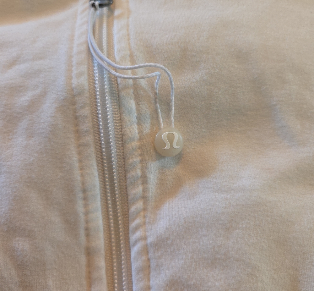 Lululemon White Zip Up Jacket Size 8 Fitted Athleisure Yoga Forme Style OG - Picture 8 of 9